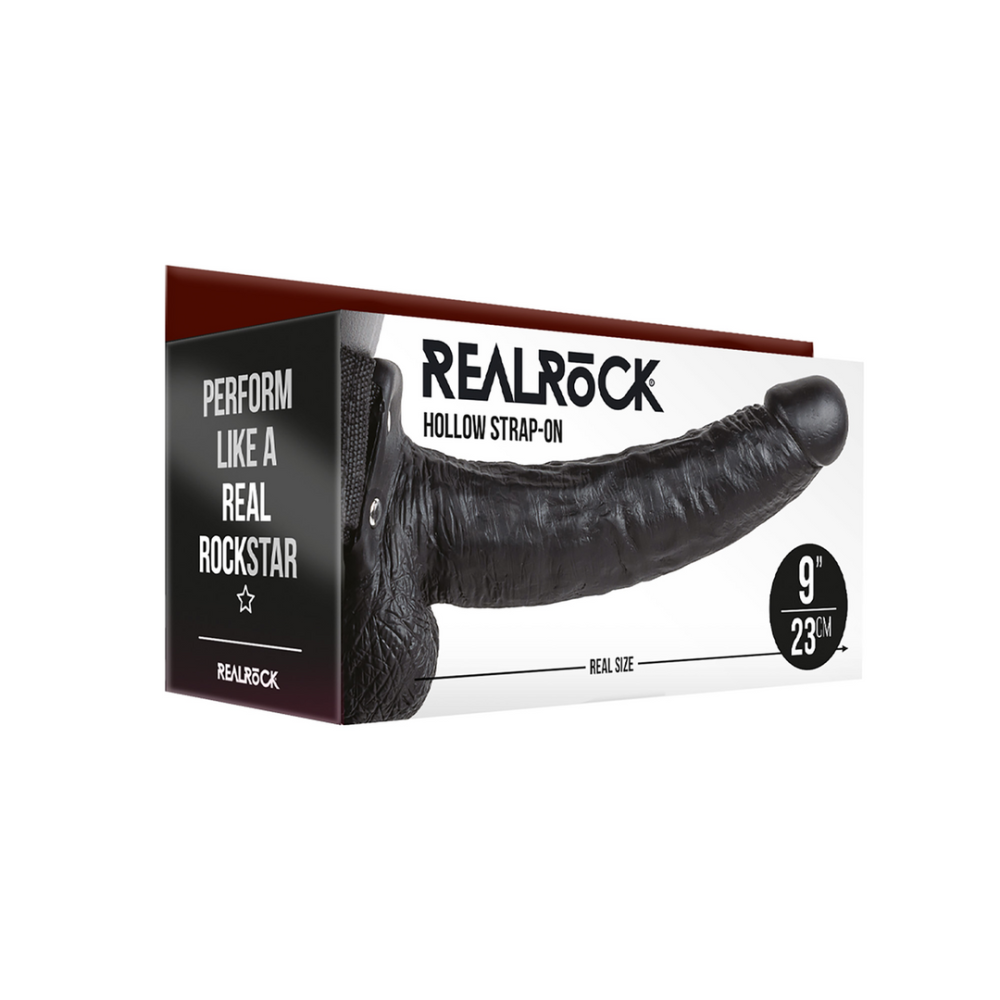RealRock by Shots Hollow Strap-On with Balls - 9 / 23 cm