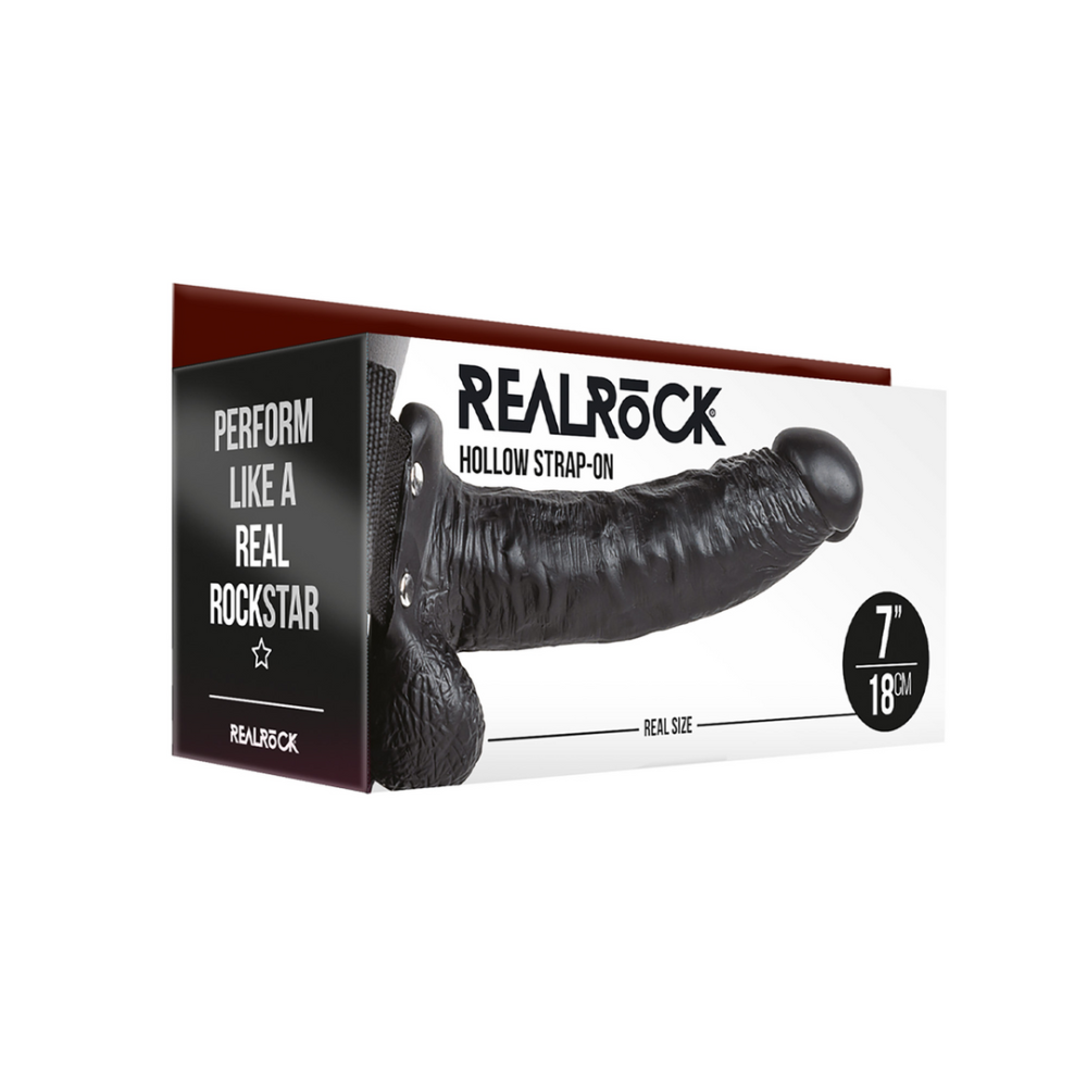 RealRock by Shots Hollow Strap-On with Balls - 7 / 18 cm