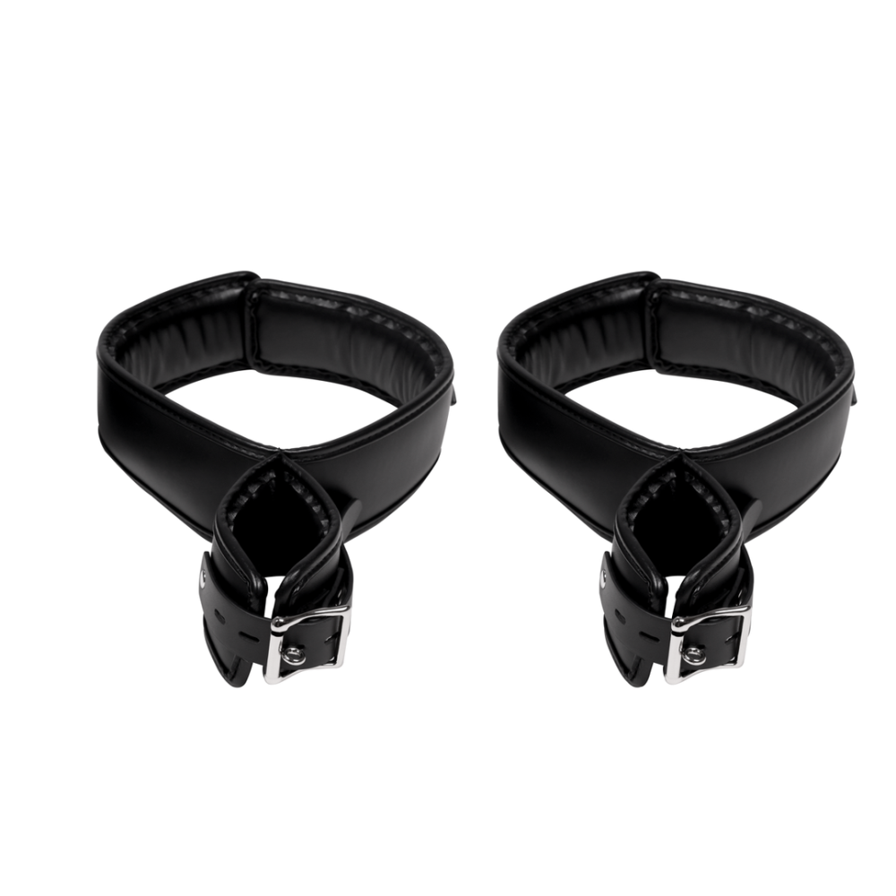 Ouch! by Shots Hand and Thigh Cuffs Set - Black