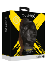 Ouch! by Shots Mask with Brown Ponytail - Black
