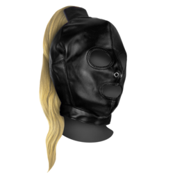 Ouch! by Shots Mask with Blonde Ponytail - Black