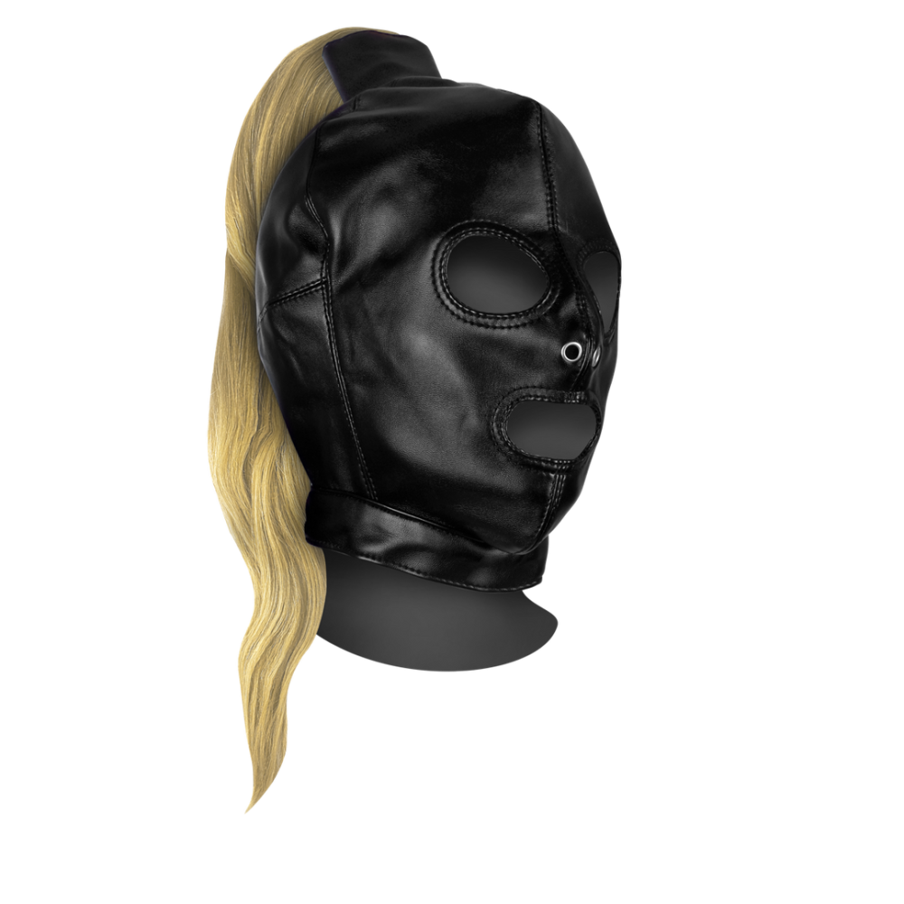 Image of Ouch! by Shots Mask with Blonde Ponytail - Black