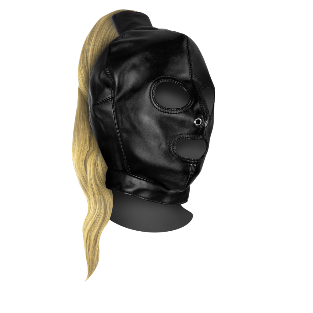 Ouch! by Shots Mask with Blonde Ponytail - Black