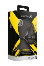 Ouch! by Shots Head Harness with Solid Ball Gag - Black