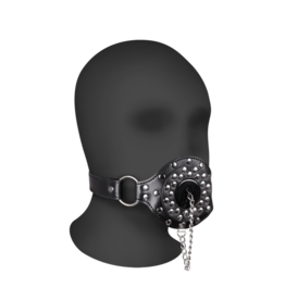 Ouch! by Shots Open Mouth Gag with Plug Stopper - Black