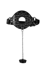 Ouch! by Shots Open Mouth Gag with Plug Stopper - Black