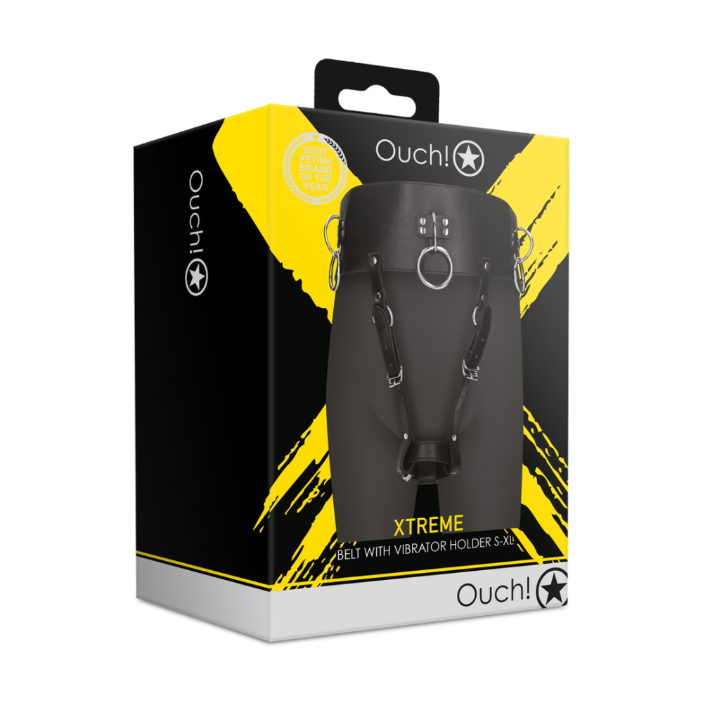 Ouch! by Shots Belt with Vibrator Holder - Black