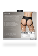 Ouch! by Shots Vibrating Strap-on Thong with Removable Butt Straps - XS/S - Black