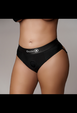 Ouch! by Shots Vibrating Strap-on Thong with Removable Butt Straps - XL/XXL - Black