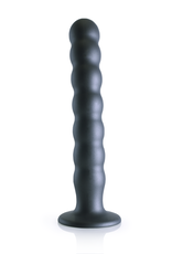 Ouch! by Shots Beaded Silicone G-Spot Dildo - 8'' / 20,5 cm - Gunmetal