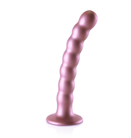 Ouch! by Shots Beaded Silicone G-Spot Dildo - 6.5'' / 16,5 cm - Rose Gold