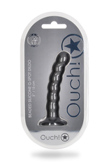 Ouch! by Shots Gekraalde Siliconen G-Spot Dildo - 5'' / 13 cm - Gunmetal