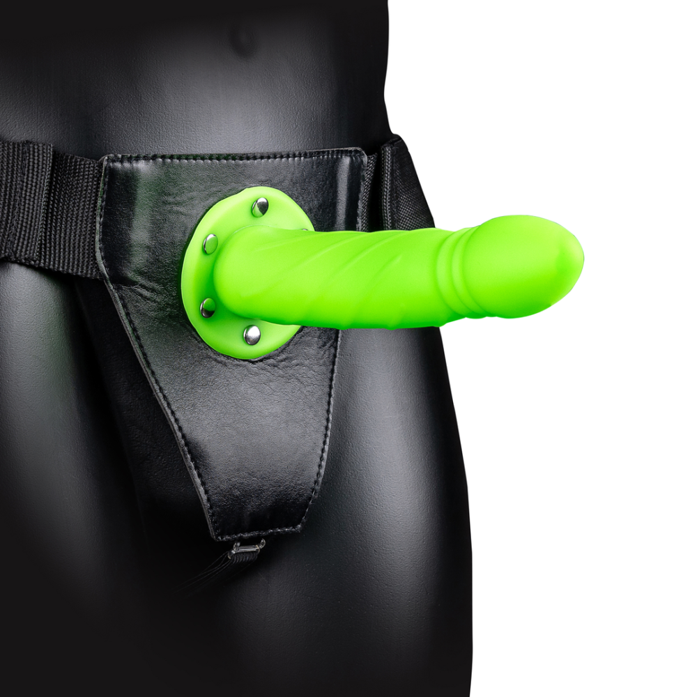 Image of Ouch! by Shots Glow in the Dark Twisted Hollow Strap-On - 8 / 20 cm