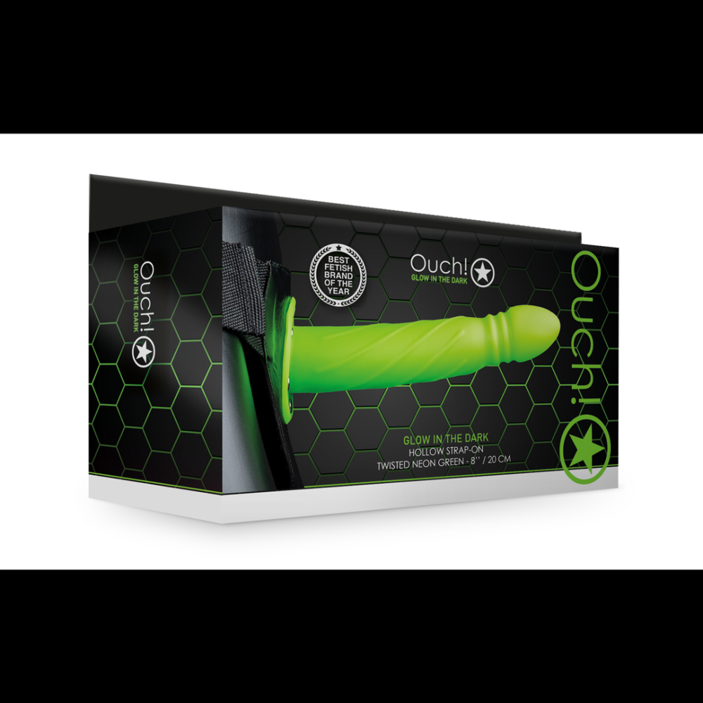 Ouch! by Shots Glow in the Dark Twisted Hollow Strap-On - 8 / 20 cm