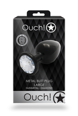 Ouch! by Shots Round Gem Butt Plug - Large