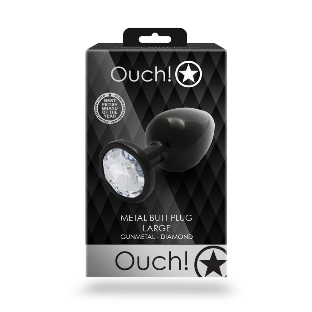 Ouch! by Shots Round Gem Butt Plug - Large