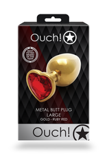 Ouch! by Shots Heart Gem Butt Plug - Large