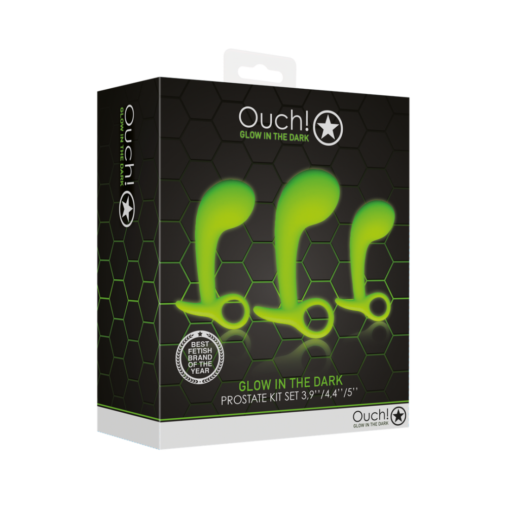 Ouch! by Shots Prostate Kit Set of 3 - Glow in the Dark