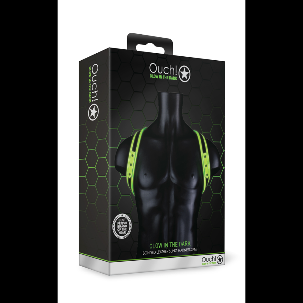 Ouch! by Shots Sling Harness - Glow in the Dark - S/M