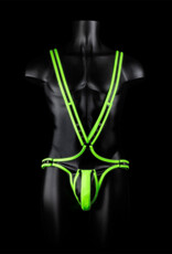 Ouch! by Shots Body-Covering Harness - Glow in the Dark - S/M