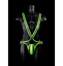 Ouch! by Shots Body-Covering Harness - Glow in the Dark - S/M