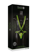 Ouch! by Shots Body-Covering Harness - Glow in the Dark - S/M