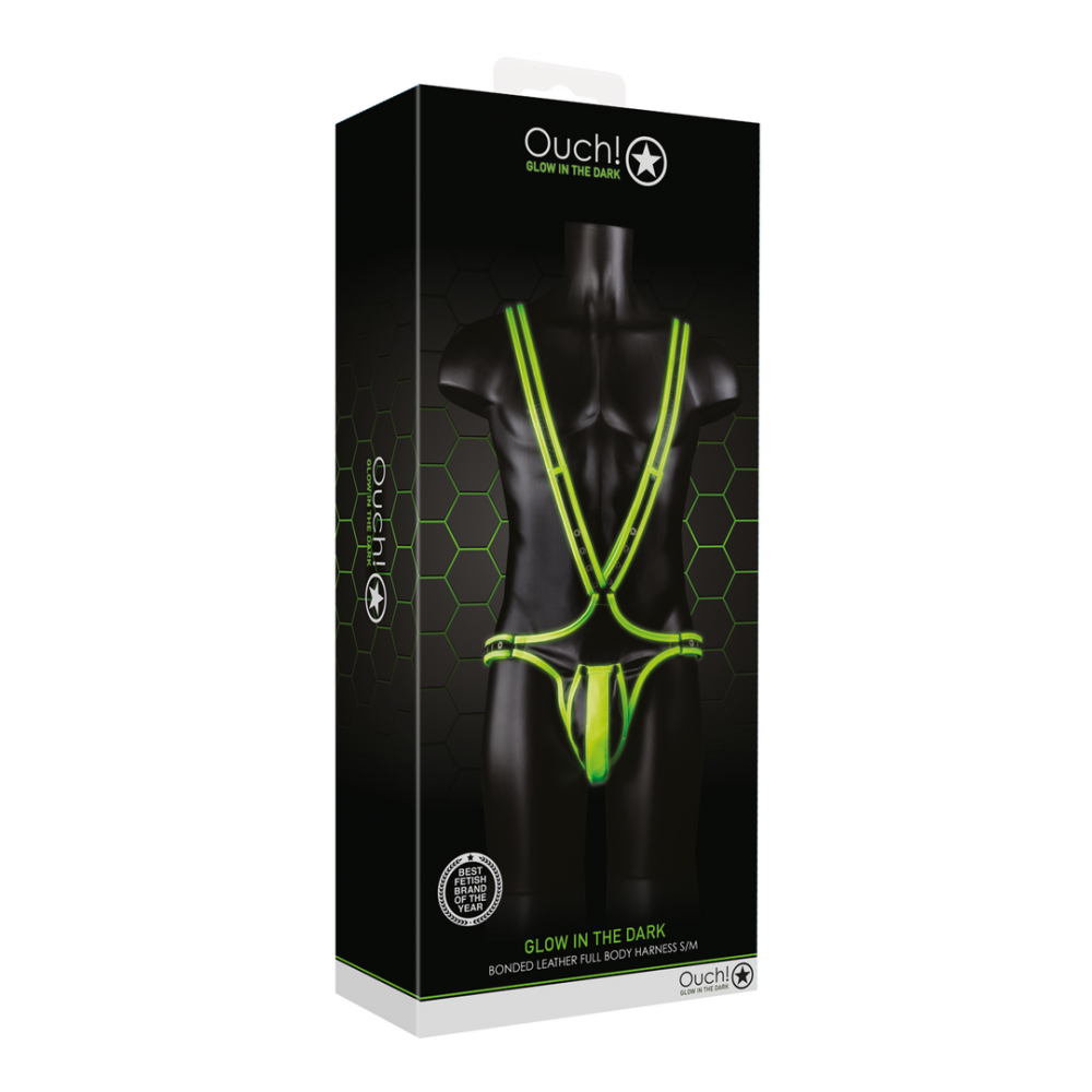 Ouch! by Shots Lichaamsbedekkende Harnas - Glow in the Dark - S/M