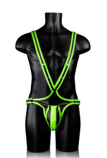 Ouch! by Shots Body-Covering Harness - Glow in the Dark - S/M