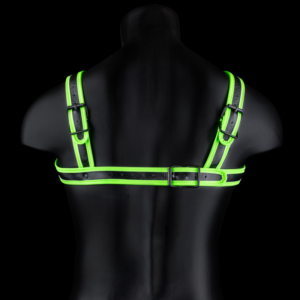 Ouch! by Shots Buckle Harness - Glow in the Dark - S/M