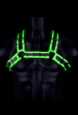 Ouch! by Shots Bulldog Harness with Buckle - Glow in the Dark - S/M