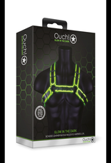 Ouch! by Shots Bulldog Harness with Buckle - Glow in the Dark - L/XL