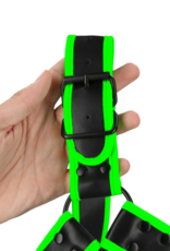 Ouch! by Shots Bulldog Harness with Buckle - Glow in the Dark - L/XL