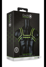 Ouch! by Shots Chest Bulldog Harness - Glow in the Dark - L/XL