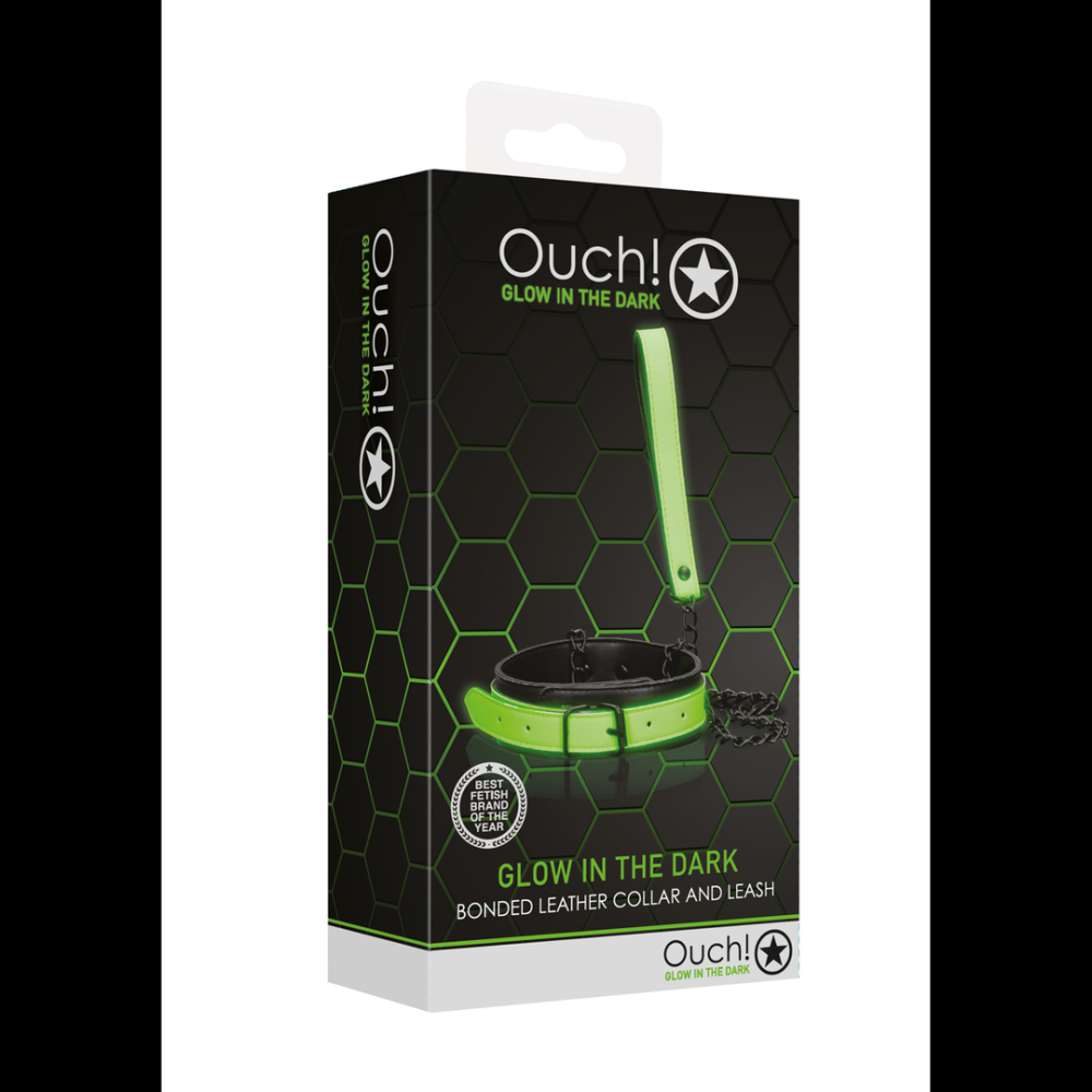 Ouch! by Shots Collar and Leash - Glow in the Dark