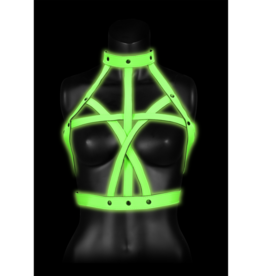 Ouch! by Shots Bra Harness - Glow in the Dark - S/M