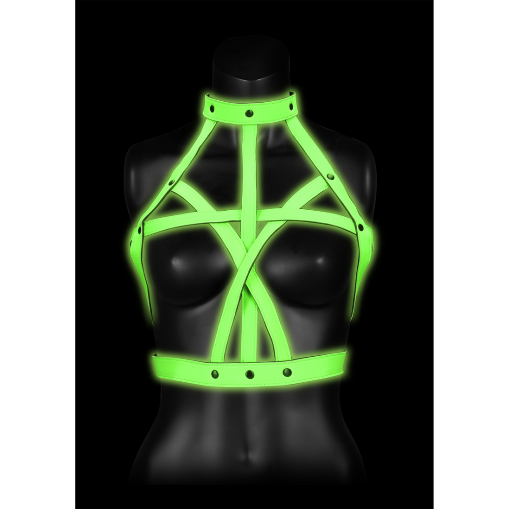 Image of Ouch! by Shots Bra Harness - Glow in the Dark - S/M