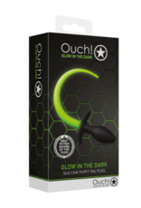 Ouch! by Shots Puppy Tail Plug - Glow in the Dark
