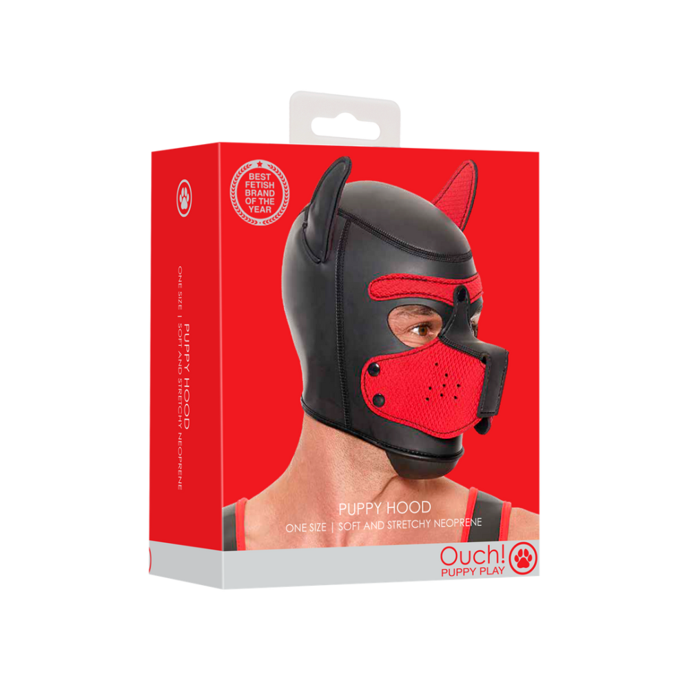 Ouch! by Shots Neoprene Puppy Mask - Red