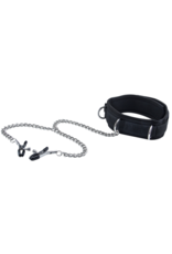 Ouch! by Shots Velcro Collar with Nipple Clamps