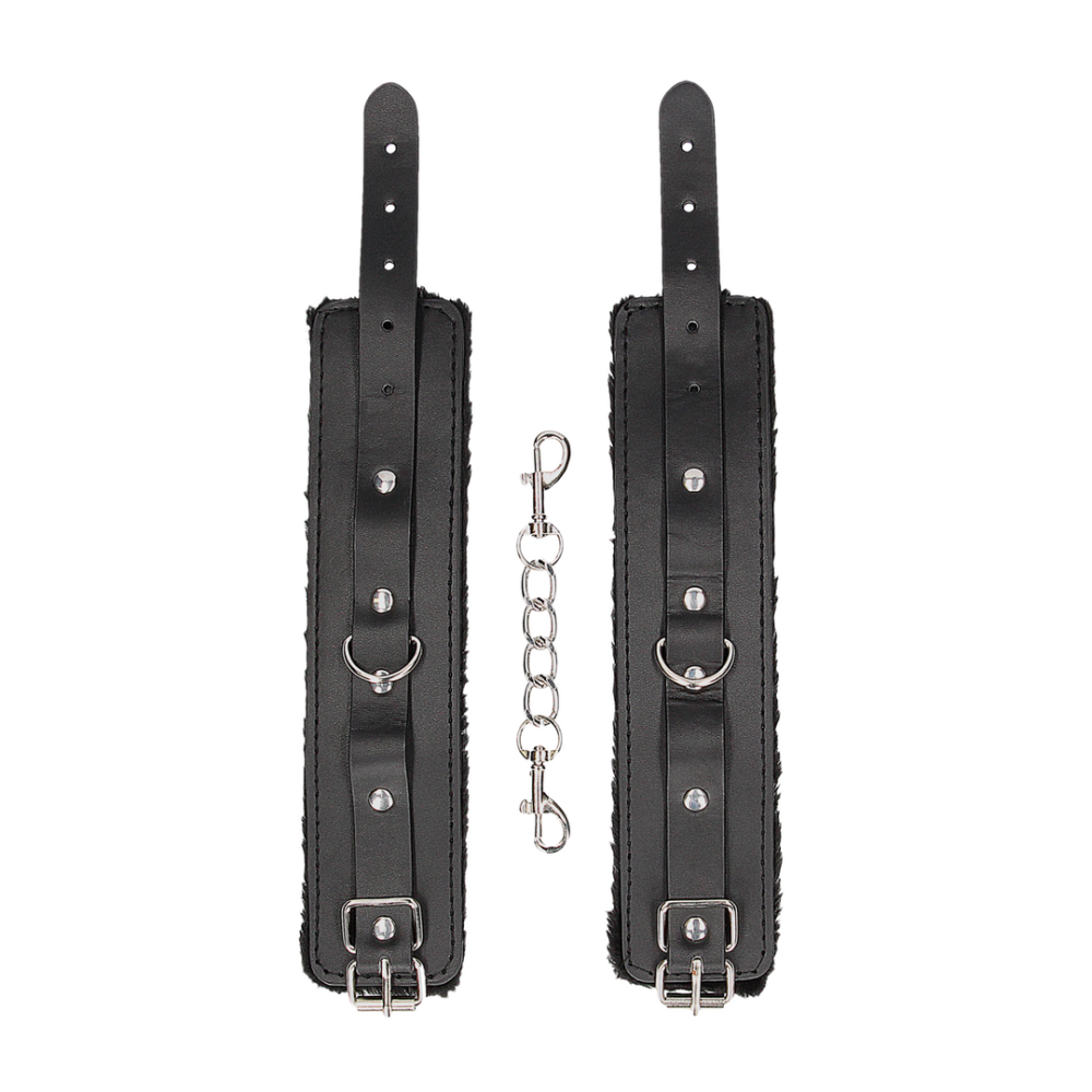 Ouch! by Shots Plush Bonded Leather Hand Cuffs