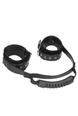 Ouch! by Shots Bonded Leather Hand Cuffs with Handle