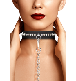 Ouch! by Shots Diamond Studded Collar with Leash