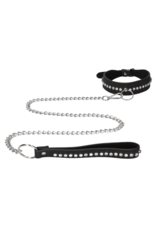 Ouch! by Shots Diamond Studded Collar with Leash