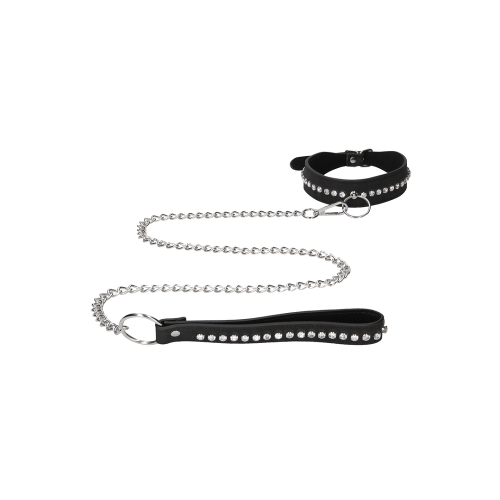 Ouch! by Shots Diamond Studded Collar with Leash