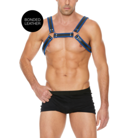 Ouch! by Shots Leather Bulldog Harness with Buckles - L/XL
