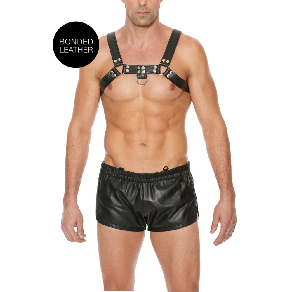 Image of Ouch! by Shots Bulldog Leather Chest Harness - L/XL