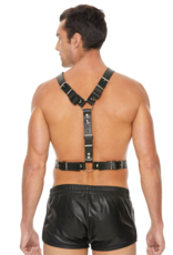 Ouch! by Shots Twisted Bit Leather Harness - One Size