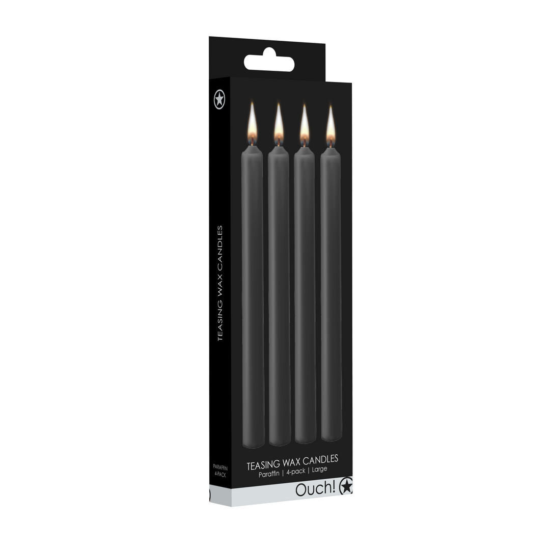 Ouch! by Shots Teasing Wax Candles - 4 Pieces - Large - Black