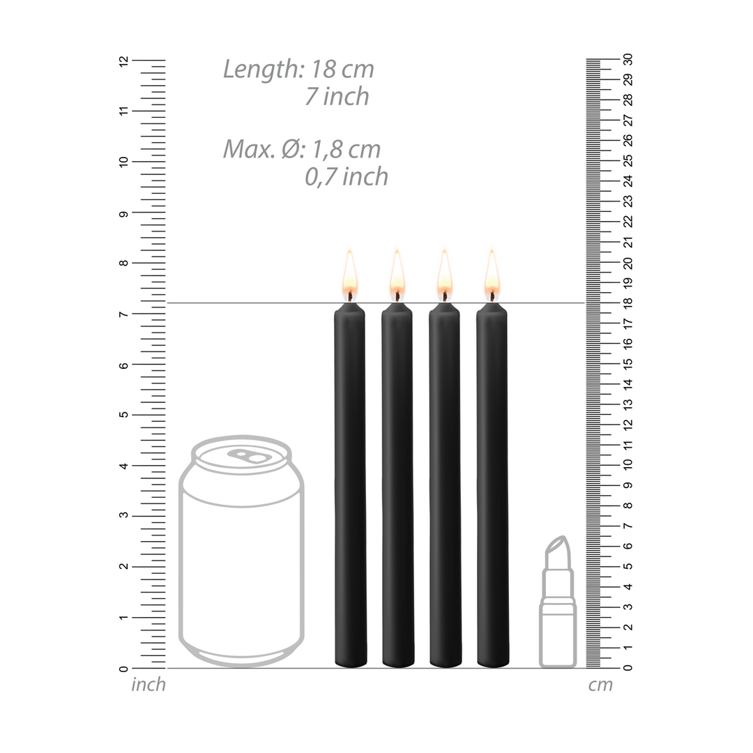 Ouch! by Shots Teasing Wax Candles - 4 Pieces - Large - Black