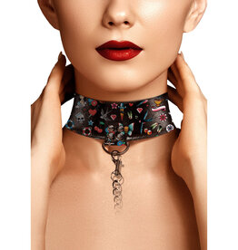 Ouch! by Shots Printed Collar With Leash